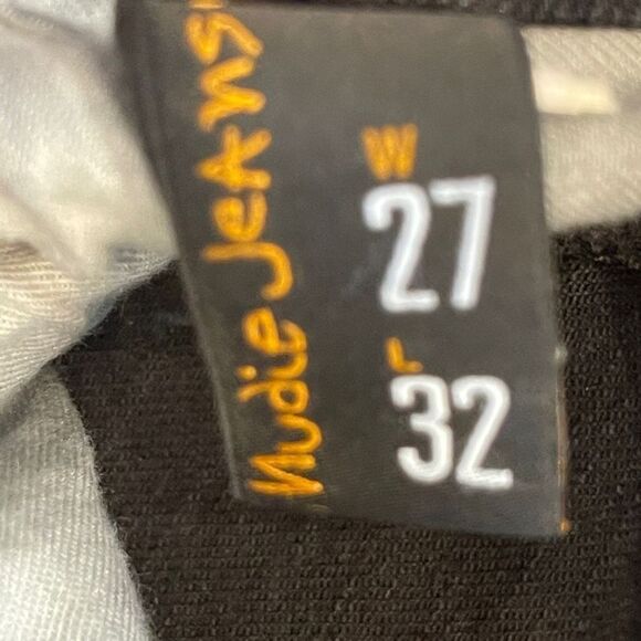 NUDIE Jeans Tight Long John Organic Black Black N619 27x32 HEMMED - Picture 10 of 11